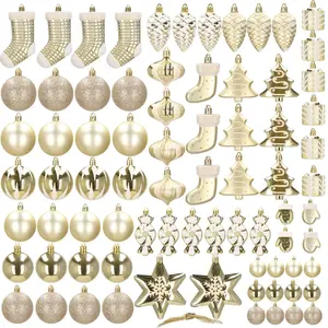 Christmas bauble set Springos CA1167 — 77 pieces, assorted sizes and colors