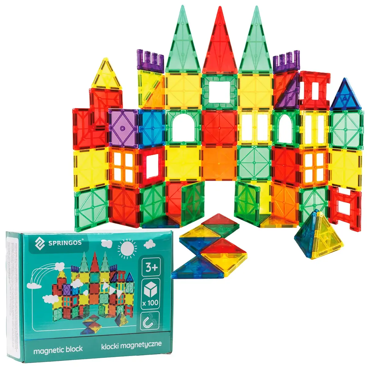 Magnetic Building Set Springos KG0048 — 100 pcs Photo 2