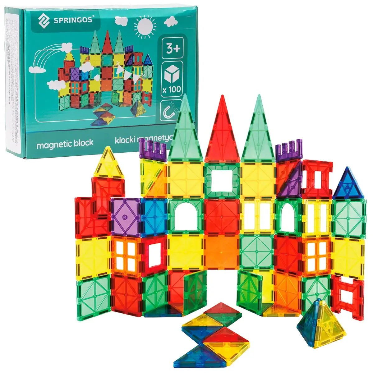 Magnetic Building Set Springos KG0048 — 100 pcs Photo 3