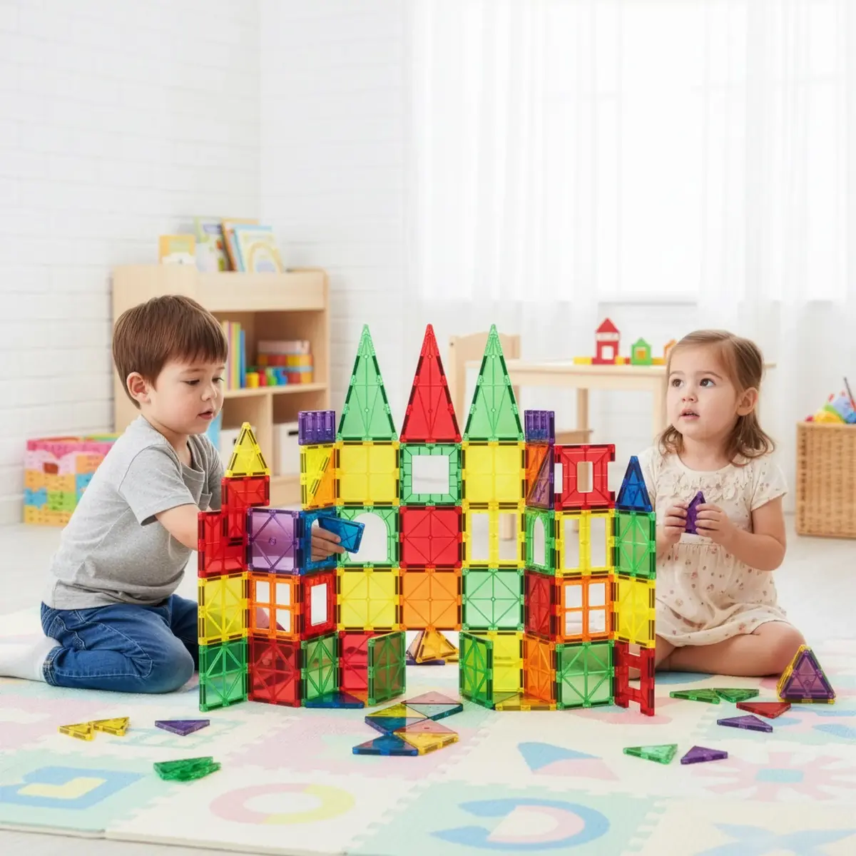 Magnetic Building Set Springos KG0048 — 100 pcs Photo 5