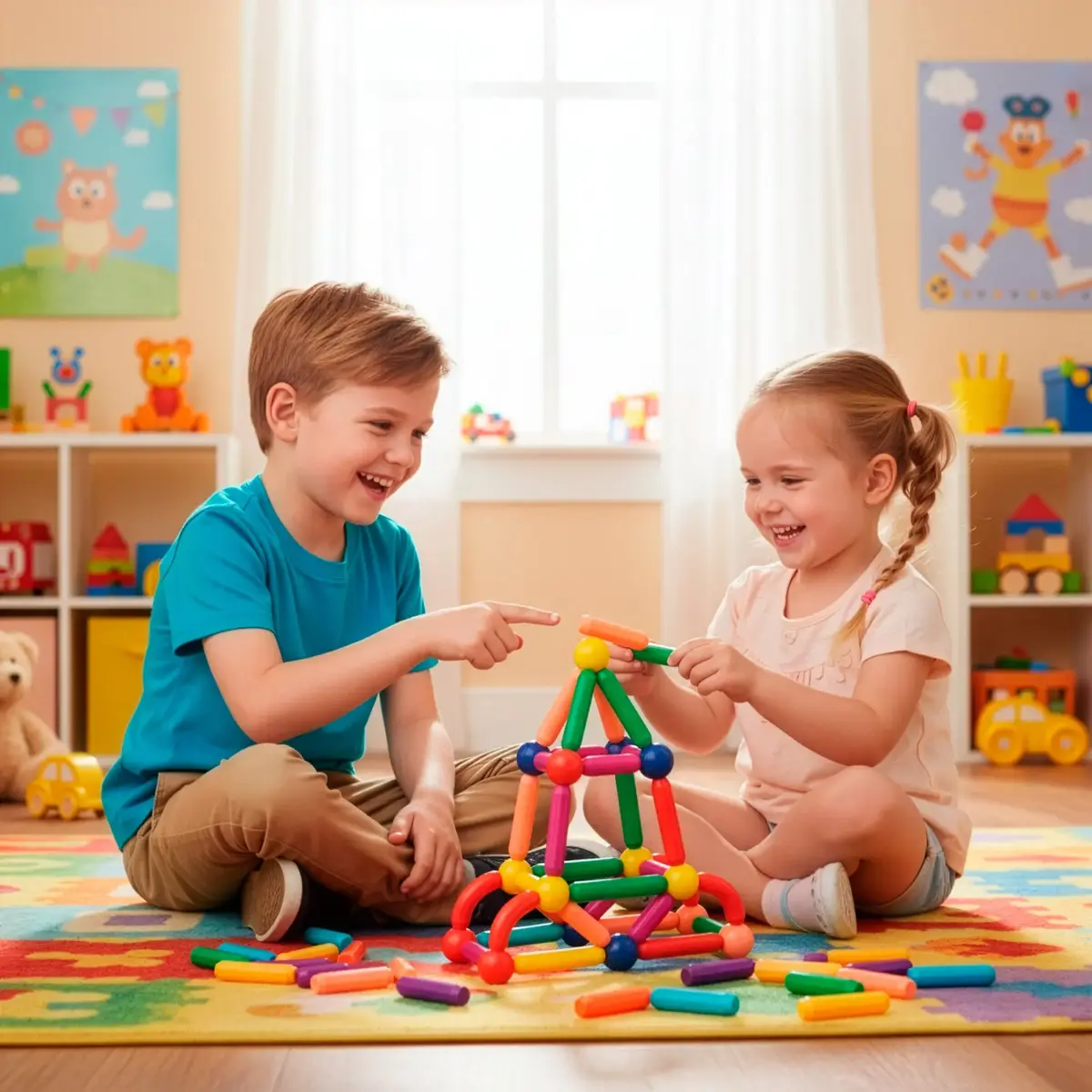 Magnetic Building Set Springos KG0051 Photo 5