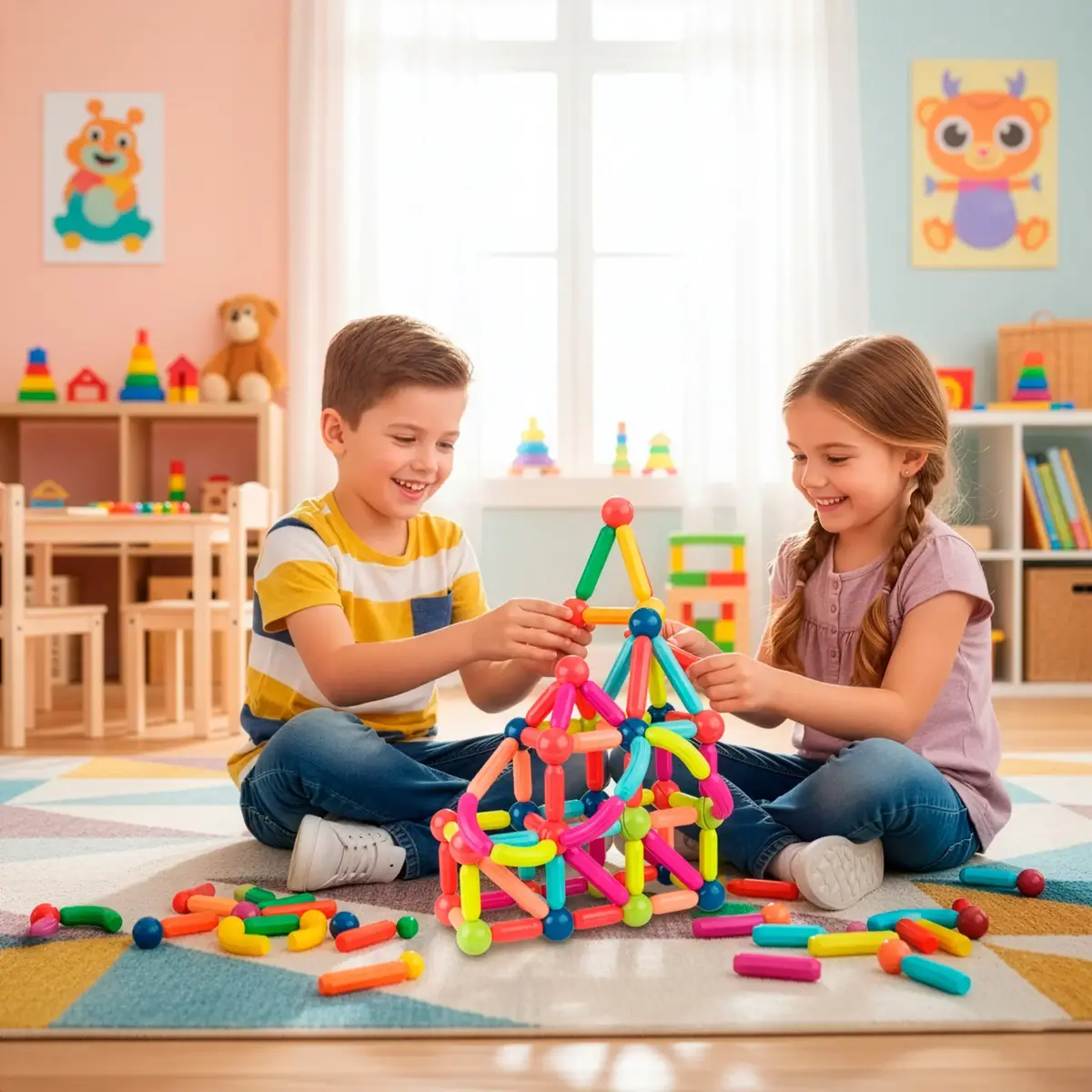 Magnetic Building Set Springos KG0051 Photo 7