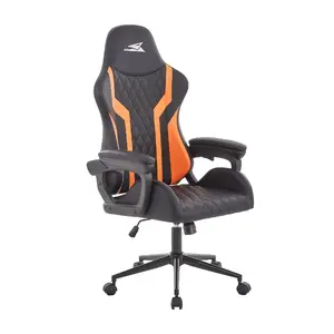 Gaming chair Baracuda Whale Black/Orange, model WHALE, ergonomic bucket seat, adjustable armrests, high back