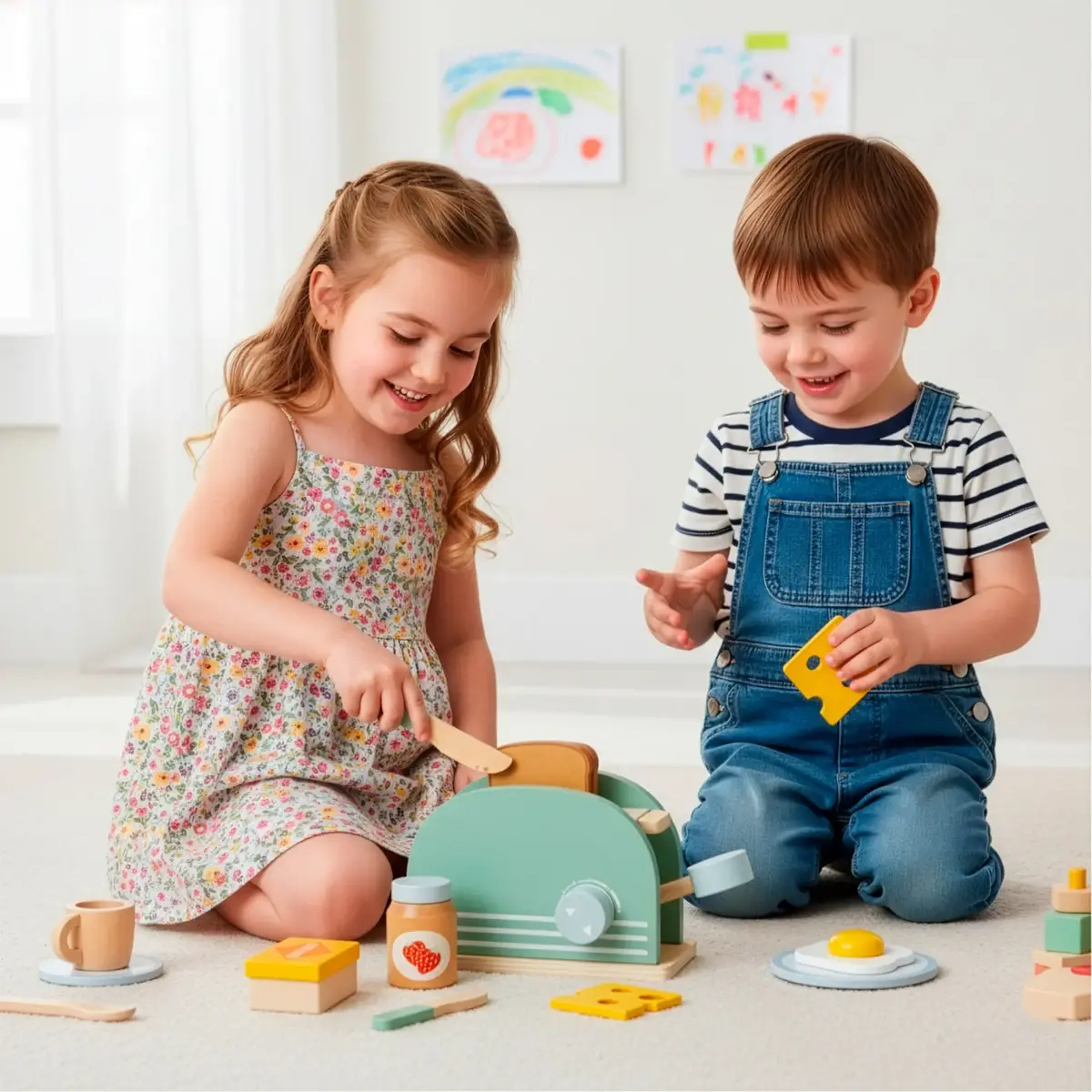Children's Wooden Toy Toaster Springos KG0054 Photo 3