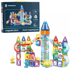 Magnetic Building Blocks Set Springos KG0062 — 134 pieces magnetic construction toy