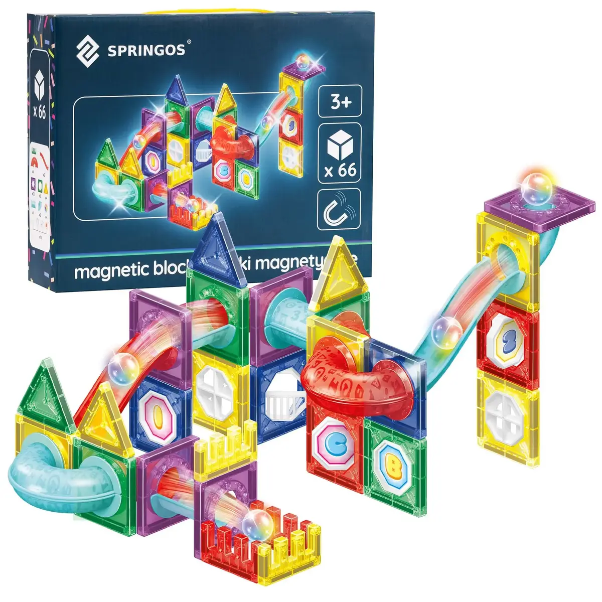 Магнитный конструктор 66 деталей Springos KG0063 Photo 2