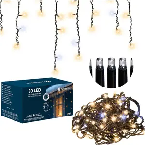 LED gaismas aizkars «sniegavīri» Springos CL1239 — 50 LED, dekoratīvs logu aizkars