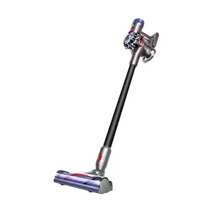 2‑in‑1 putekļsūcējs Dyson V8 Total Clean — bezvadu, bez maisa, ciklonisks, 21.6V akumulators, līdz 40 min darba laiks, priekš paklājiem, cietām grīdām, mēbelēm (melns/nikelis)
