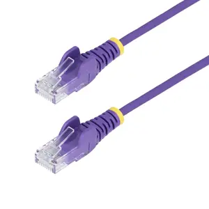 Slim CAT6 Ethernet Cable StarTech.com 7 m, U/UTP, 100W PoE, 28AWG pure copper, LSZH, Purple, RJ-45 to RJ-45