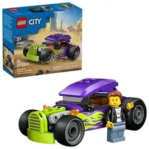 LEGO building set Hot Rod car 60485 — LEGO City collectible model kit, 81 pieces, 1 minifigure, age 5+