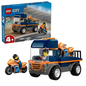 LEGO City playset 60491 motorcycle transport truck, 88 pieces, 2 minifigures, age 4+