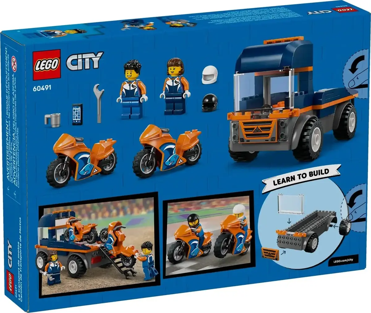 LEGO City 60491 motorcycle transport truck playset Photo 2