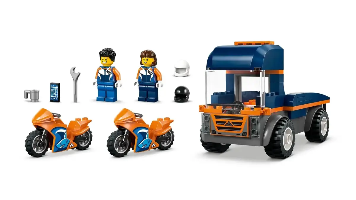 LEGO City 60491 motorcycle transport truck playset Photo 4