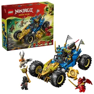 LEGO building set NINJAGO Jay's transforming car playset, 387 pieces, 5 minifigures, age 8+