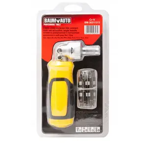 Screwdriver set BAHCO BM-30311313 with ratchet and 12 bits, 13-piece