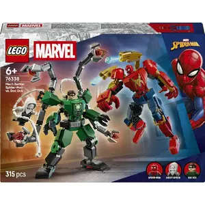 Construction toy set LEGO Marvel Battle of Mechs: Spider-Man vs Doc Ock (76338) — 315 pieces, 3 minifigures, height 130 mm