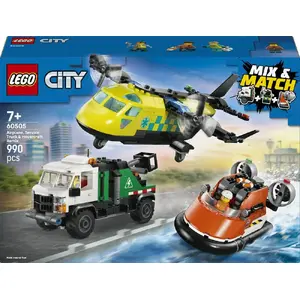 LEGO City modular play set 60505 – airplane, service truck, hovercraft, 990 pieces, 3 minifigures, age 7+