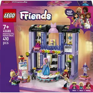 LEGO Friends playset Heartlake City Fashion Show 42685 — 410 pieces, 3 minifigures, modular stage