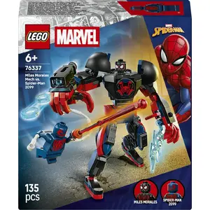 LEGO Marvel playset Miles Morales vs Spider‑Man 2099 76337 — 135 pieces, 2 minifigures, age 6+