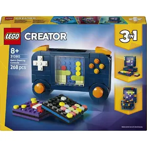 Buildable retro gaming console model LEGO Creator 31380 — 268 pieces, 120×40×80 mm display kit