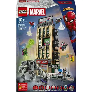LEGO building kit Marvel Spider-Man vs Mysterio Daily Bugle 76342 — 781 pieces, 7 minifigures, recommended age 10+