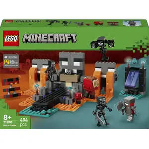 LEGO Minecraft Wither battle playset 21590 — buildable playset, 494 pieces, 3 minifigures, recommended age 8+, size 220×240×100 mm