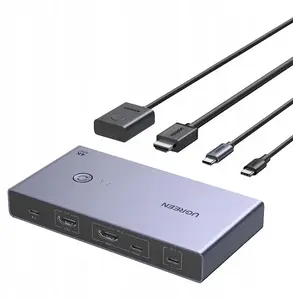 KVM Switch UGREEN CM731 2-in-1 USB-C and HDMI for sharing keyboard, mouse and display between two computers