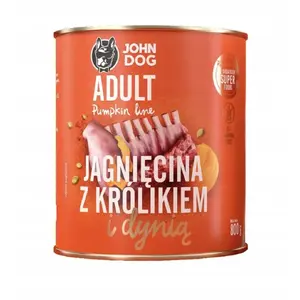 Влажный корм для собак john dog PUMPKIN Ad. — ягнёнок и кролик с тыквой, 800 г, беззерновой, для взрослых