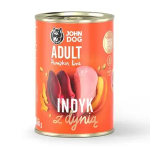 Wet dog food john dog PUMPKIN Adult — turkey & pumpkin, 400 g, grain-free, complete feed