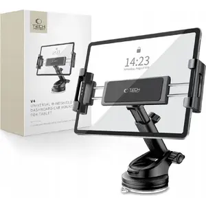 Car mount Tech-Protect V4 universal windshield and dashboard tablet holder, black