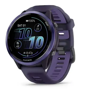 Умные часы GARMIN Forerunner 570 47 мм — 1.4" AMOLED 454×454, сенсорный экран, Wi‑Fi, GPS, 8 ГБ, фиолетовый, 50 г
