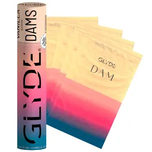 Dental dam GLYDE Dams Vanilla 4 – vegan latex dental dams 25x15 cm, vanilla flavor, pack of 4