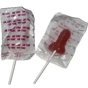 Alcoholic lollipop DIABLO GOLOSO Gin Tonic Strawberry 10% ABV, single-piece