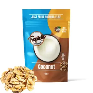 Žāvēts kokoss ar nektāru Tropicks 100 g – rīvēts kokoss