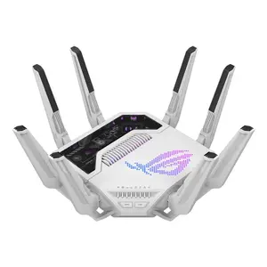 Tabletop wireless router ASUS ROG Rapture GT-BE19000AI, Tri-band 2.4/5/6 GHz, Wi‑Fi 7, 10 Gigabit Ethernet, 7x RJ‑45 ports, 8 antennas, White