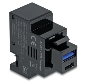 DELOCK Keystone модуль 41482 с разъёмами USB-C и USB-A, плоский, чёрный