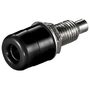 Banana chassis socket GOOBAY 11731, female banana connector, inner Ø 6.2 mm, outer Ø 10 mm, black, pack of 10