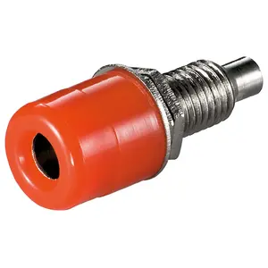 Banana chassis socket GOOBAY 11734, female, red, inner Ø 6.2 mm, outer Ø 10 mm, pack of 10