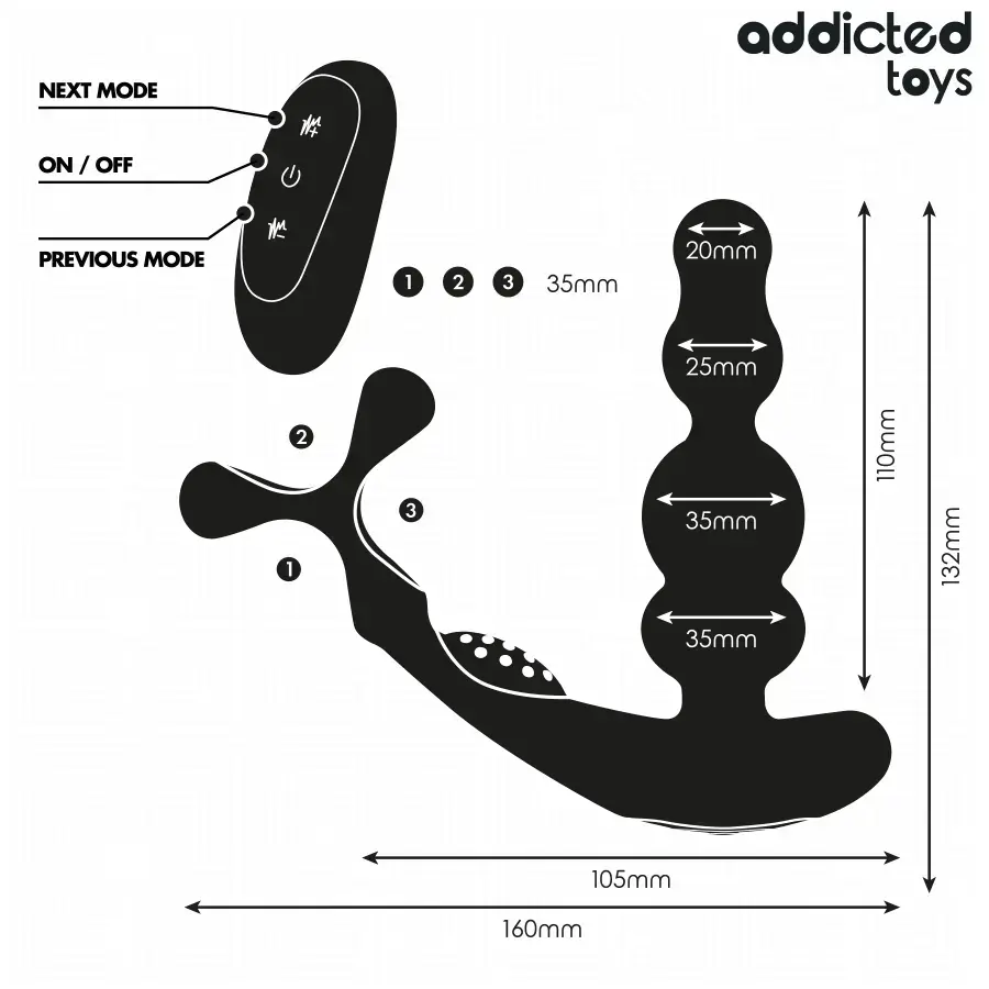 Массажёр простаты addicted toys вращающийся с пультом Photo 5