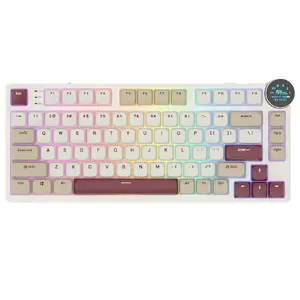 Mechanical keyboard Royal Kludge N80 Rosy Clouds with Brown switches, US layout