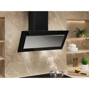 Pakaramā virtuves novilkne Electrolux LFV319K — recirkulācija, 600 m³/h, melna, pogas, LED, 2 alumīnija filtri