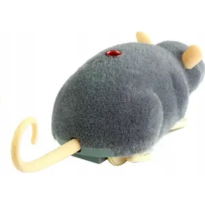 Remote-controlled toy mouse LEANToys 3374 — large grey, wheeled R/C vehicle