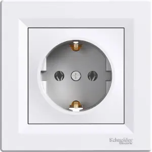 Wall socket Schneider Electric Asfora single Schuko with grounding white EPH2900121