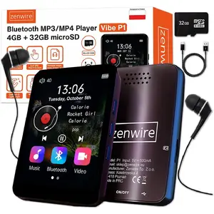 Портативный плеер MP3/MP4 zenwire с Bluetooth, FM-радио, диктофоном, слотом SD, наушниками — 36GB