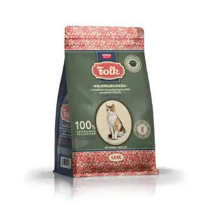 Sausais barības kaķiem Folk Wielkopolska — pīle ar gardām ābolām, cīruli un siļķi, 1,6 kg, 34% olbaltumvielu, 16% tauku, bez glutēna un sojas