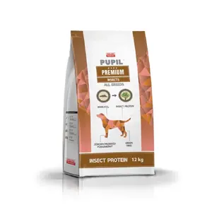 Сухой корм для собак PUPIL PREMIUM INSECT 12 кг — взрослая формула на основе насекомых, 25% белка, 12% жира, без глютена