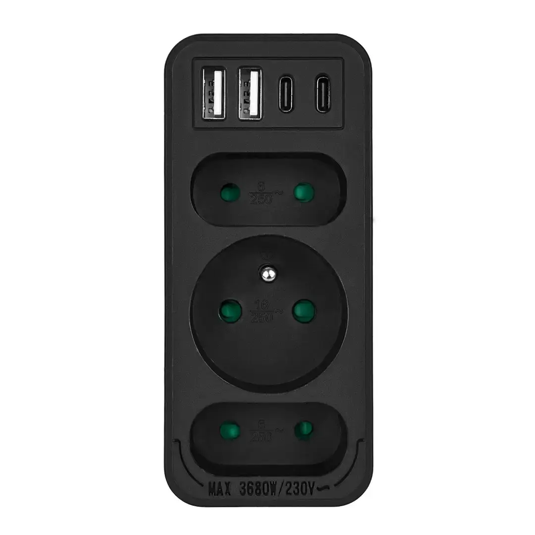 MACLEAN MCE248 F/B sadalītājs — 3 kontaktligzdas + 4 USB Photo 10