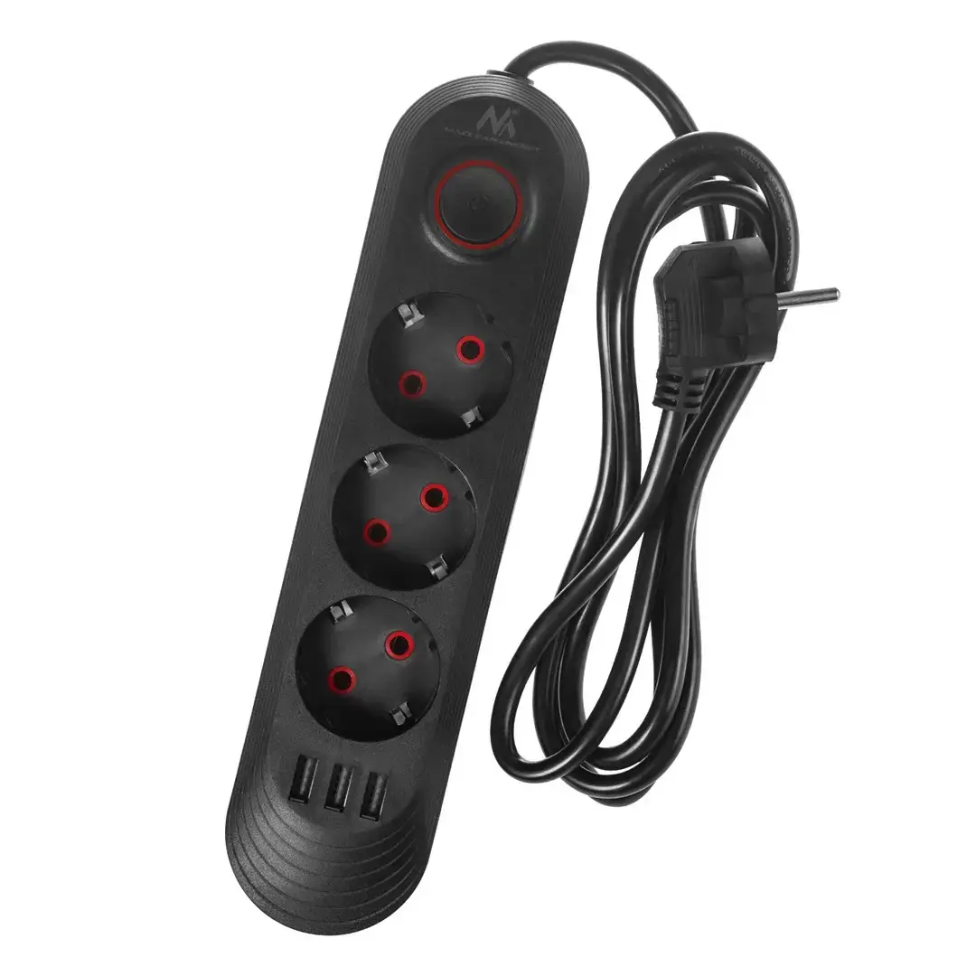 Сетевой фильтр MACLEAN MCE394 B — 3 розетки + 3 USB Photo 4