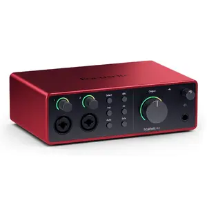Audio interfeiss Focusrite Scarlett 4i4 — USB, 4‑in/4‑out, 24‑bit/192kHz, mikrofona preamp 56 dB