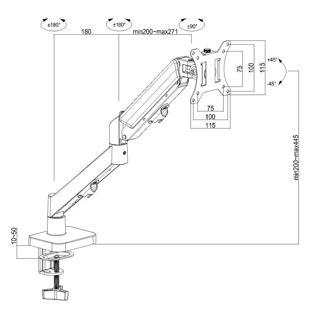 Monitor mount MACLEAN MC-133 for 17"–32" Photo 12